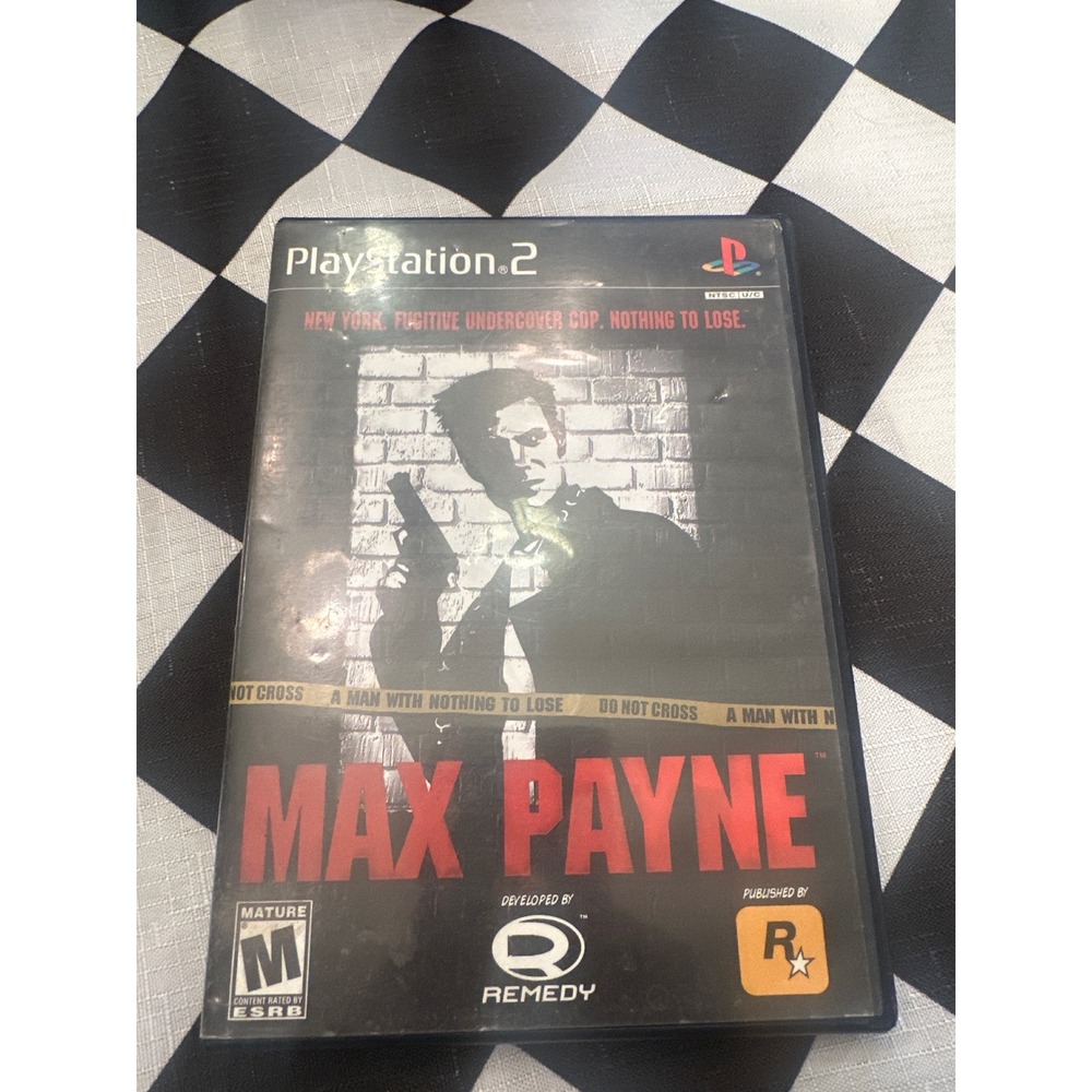 Max Payne Sony PlayStation 2 PS2 Video Game Rockstar Games SLUS-20230 Black Case